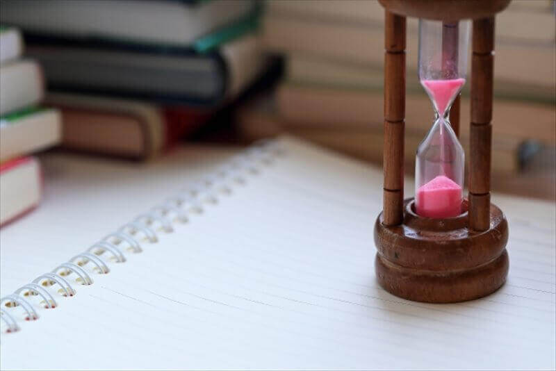 ートと砂時計(痛みや開口の簡単メモのイメージ)